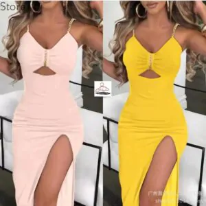 Robe femme - Couleurs Disponibles : Blanche, Noire, Rouge, Jaune  - Pour Femme-Ref : 18649