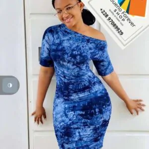 Robe femme - Couleurs Disponibles : Bleue  - Pour Femme-Ref : 18664