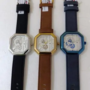 Montre - Couleurs Disponibles : Noire, Bleue, Marron  - Pour Femme, Homme-Ref : 19083