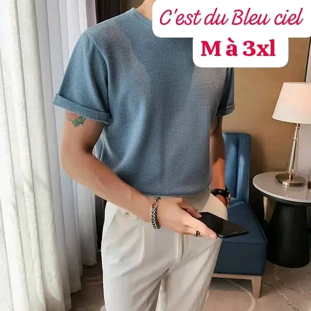 Chemise très class - Couleurs Disponibles : Blanche, Noire, Bleue, Verte, Beige  - Pour Homme-Ref : 20958 – Image 3